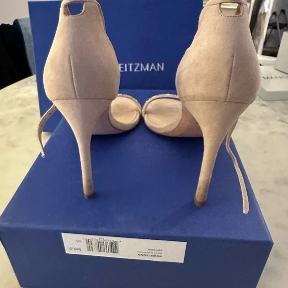 Stuart Weitzman - Nudistsong dolce suede w crystal heels size 8 - Picture 6 of 6